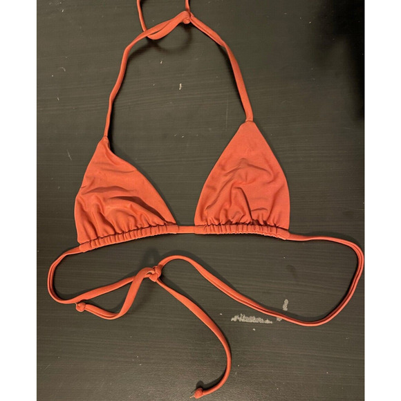 Inamorata Women Las Olas Bikini Top Size Small Red Triangle Strappy Beach Resort - Picture 1 of 6